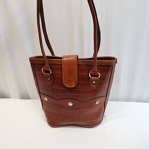 Vintage Brown Leather Bucket Western Shoulder Bag Artisan